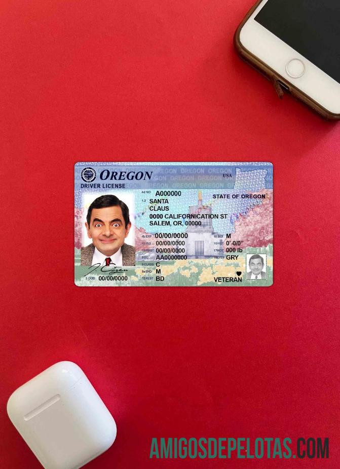 EUA Oregon DL fotovisual frontal amostra